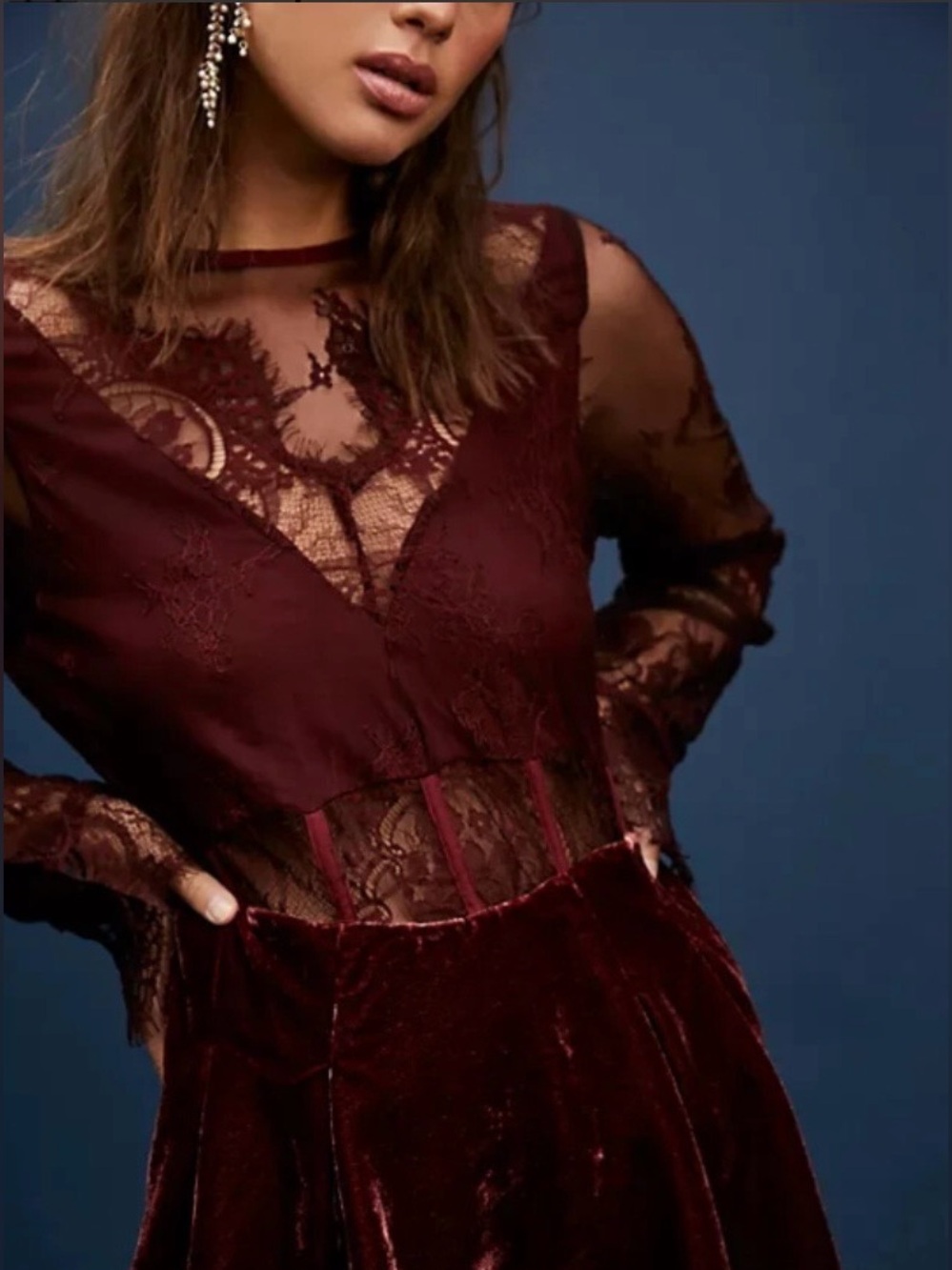 NWT Free People Marlie Lace Mini Dress Size XS